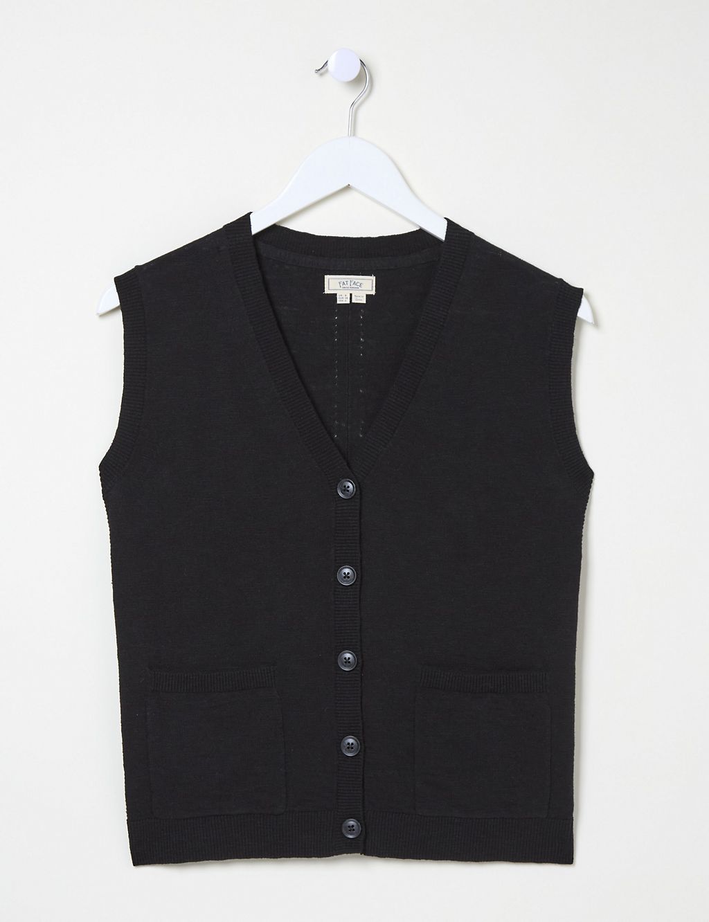 Cotton Rich V Neck Knitted Vest 1 of 5