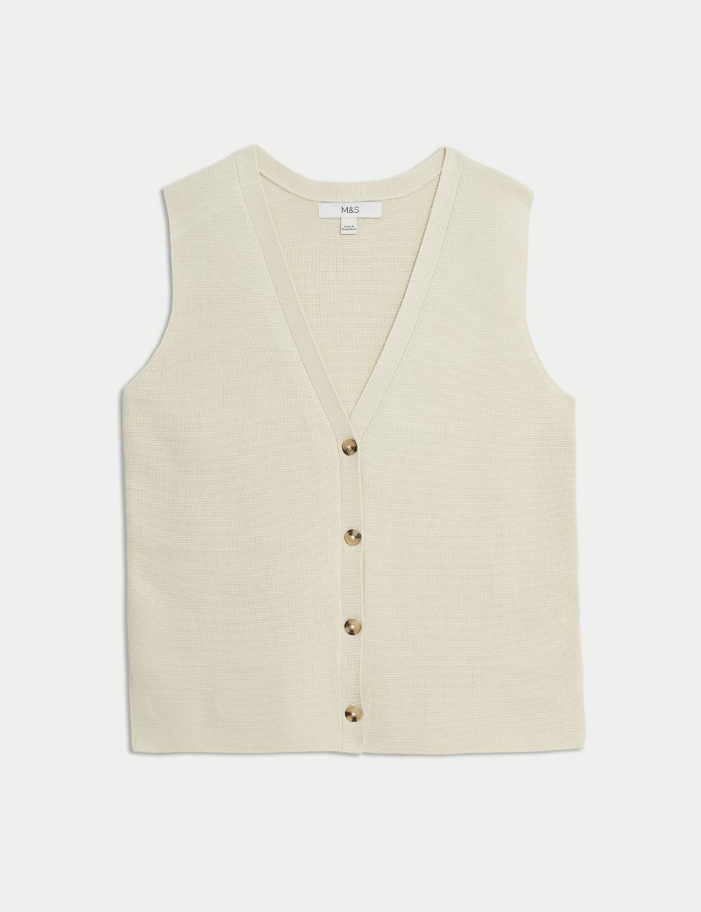 Cotton Rich V-Neck Knitted Waistcoat 1 of 7