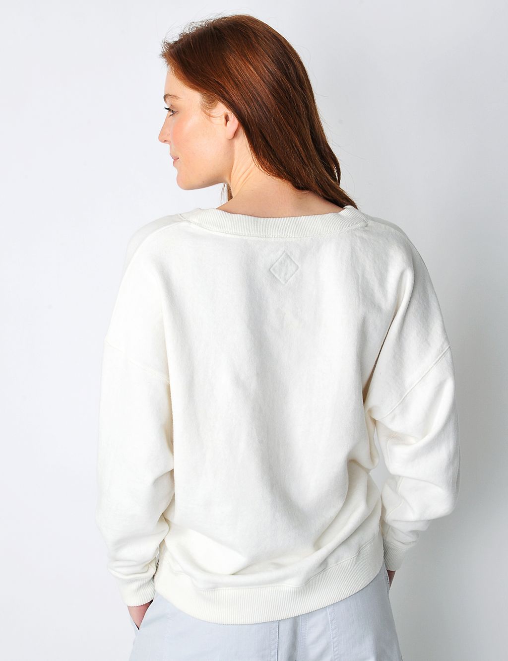 Cotton Rich V-Neck Oversized Sweatshirt 4 of 5