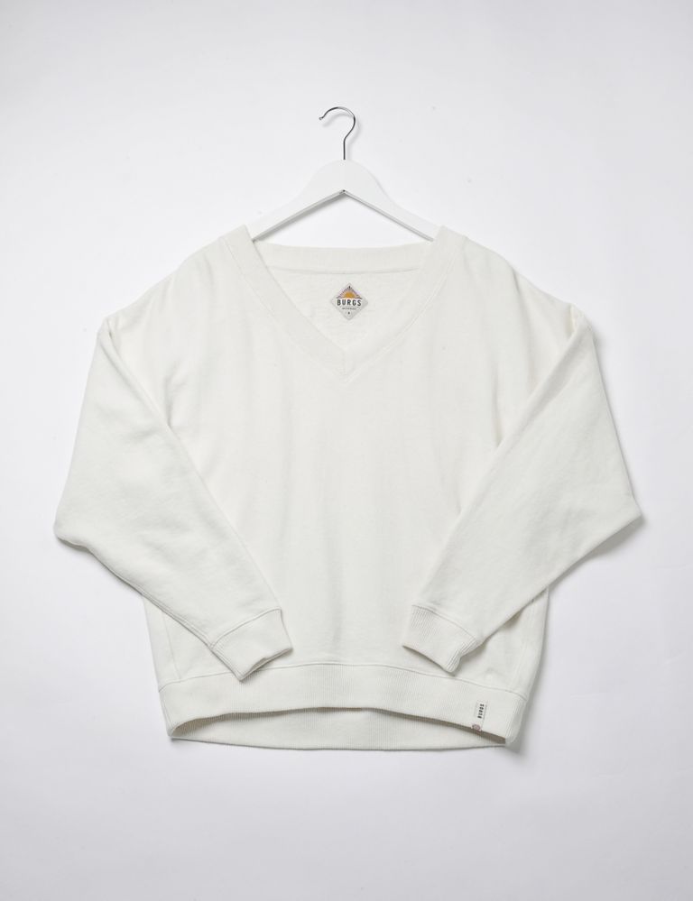 Cotton Rich V-Neck Oversized Sweatshirt 2 of 5