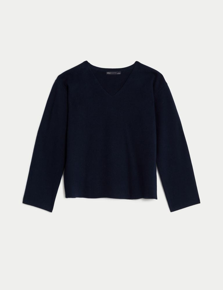 Cotton Rich V-Neck Relaxed Jumper | M&S Collection | M&S