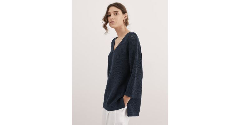 Cotton Rich V-Neck Relaxed Jumper 1 of 7