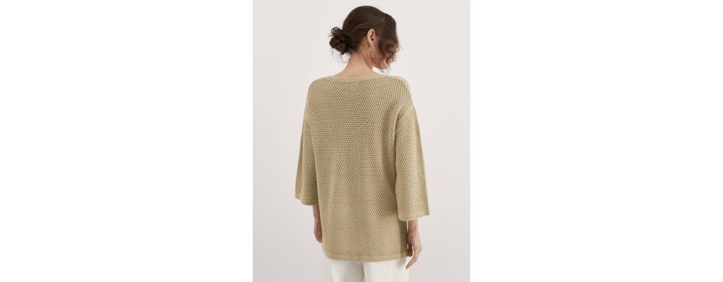 Cotton Rich V-Neck Relaxed Jumper 7 of 7