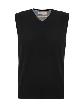 Cotton Rich V-Neck Tank Top with Cashmere Image 2 of 4