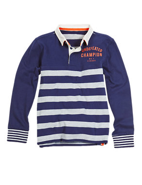 Cotton Rich Varsity Panelled Rugby Top (5-14 Years) Image 2 of 4