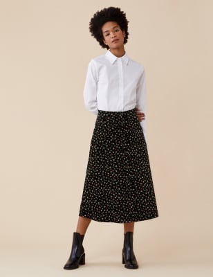 midi skirt velvet