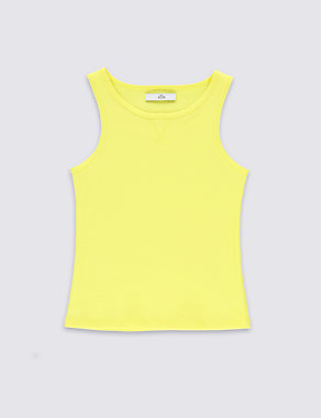 Cotton Rich Vest Top with StayNEW™ (1-7 Years) Image 2 of 3