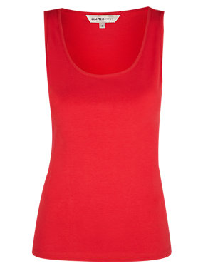Cotton Rich Vest Top with StayNEW™ Image 2 of 6