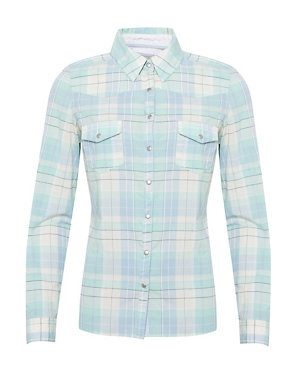 Cotton Rich Vintage Checked Shirt Image 2 of 8