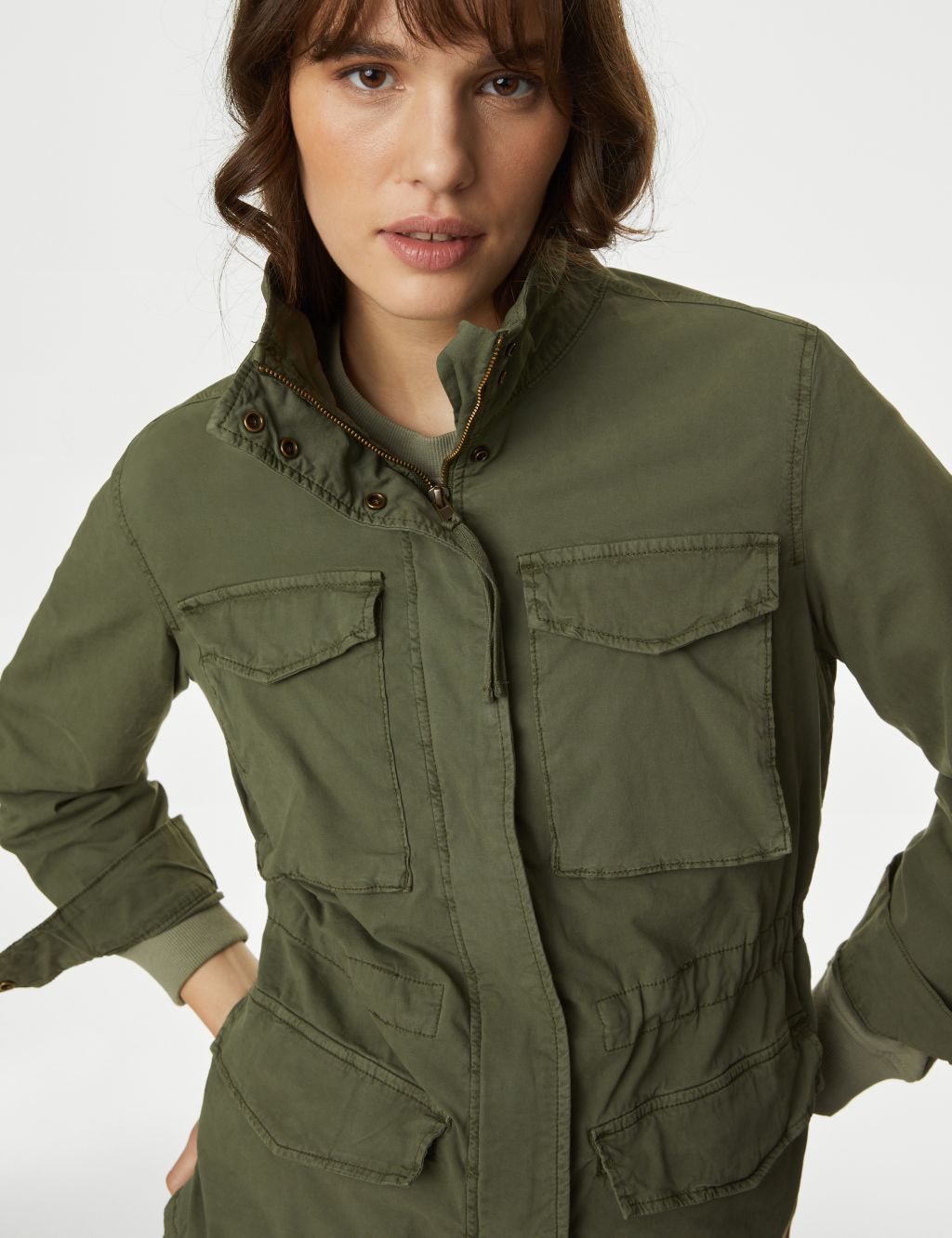 Cotton Rich Waisted Utility Jacket 3 of 6