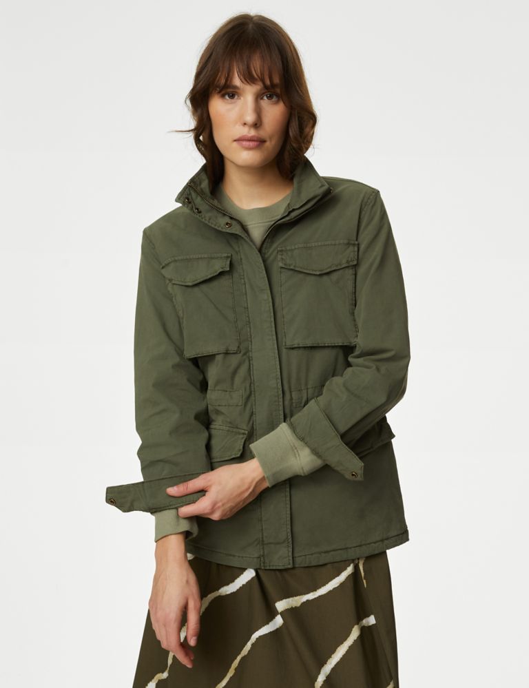 Cotton Rich Waisted Utility Jacket, M&S Collection