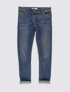 Cotton Rich Washed Look Skinny Denim Jeans (5-14 Years) Image 2 of 7
