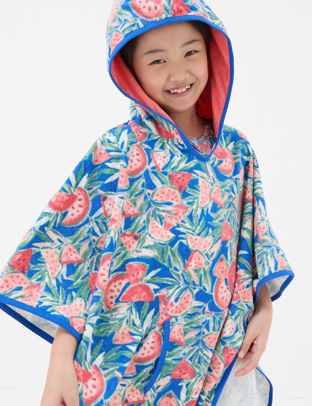 Cotton Rich Watermelon Hooded Poncho 4 of 5