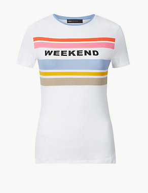 Cotton Rich Weekend Fitted T-Shirt Image 2 of 4