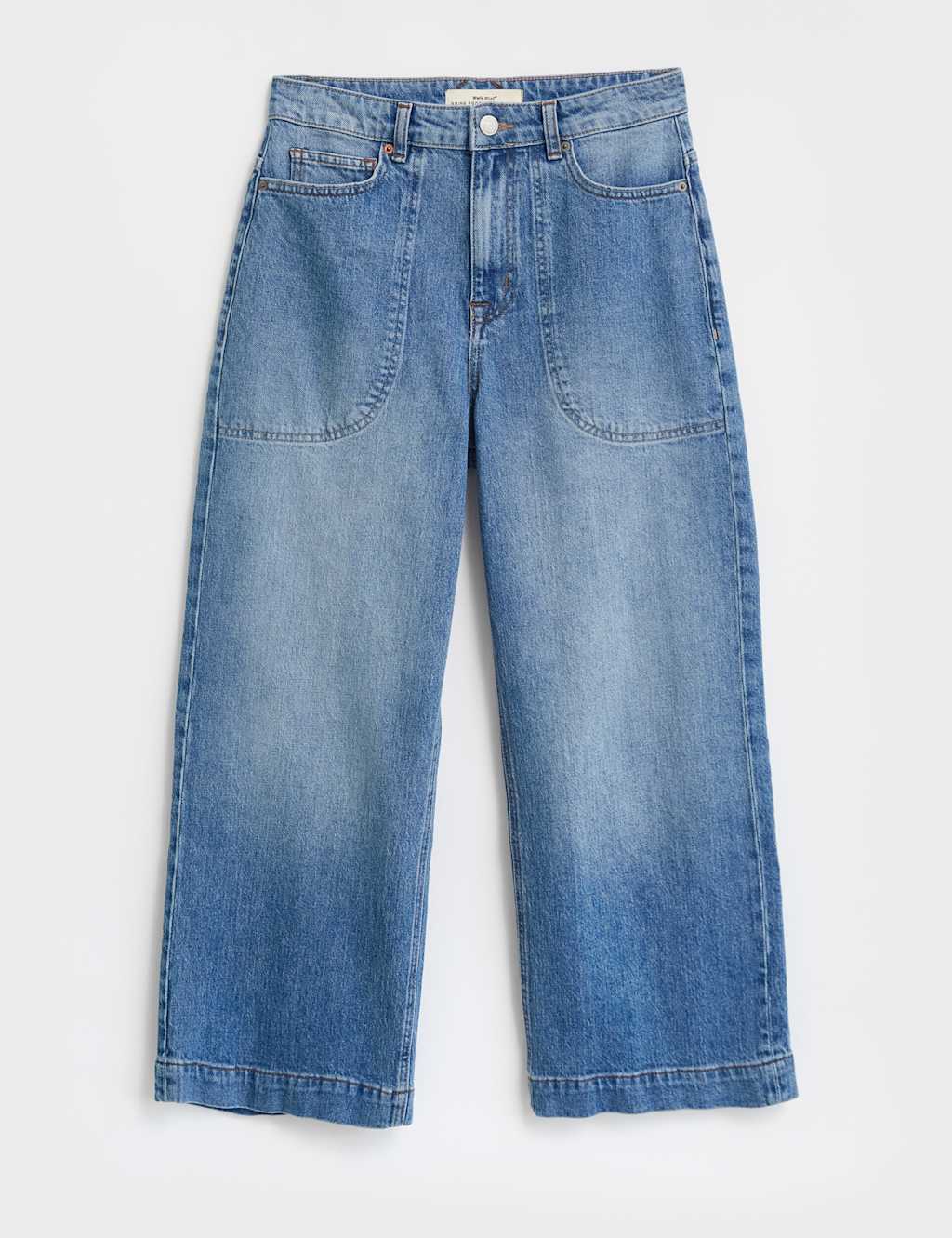 Cotton Rich Wide Leg Cropped Jeans White Stuff M&S