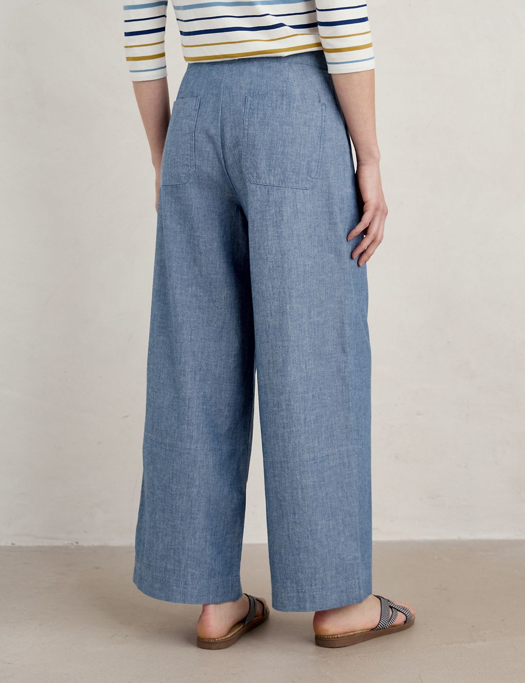 Cotton Rich Wide Leg Cropped Trousers 5 of 6