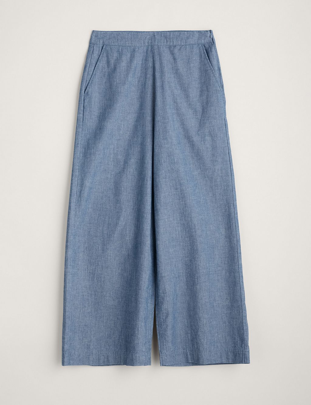 Cotton Rich Wide Leg Cropped Trousers 1 of 6