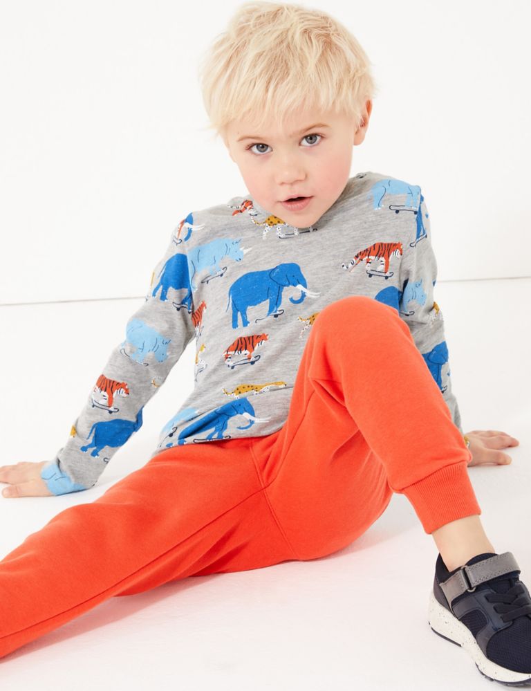 Cotton Rich Wild Animal Long Sleeve Top (2-7 Years) 1 of 4