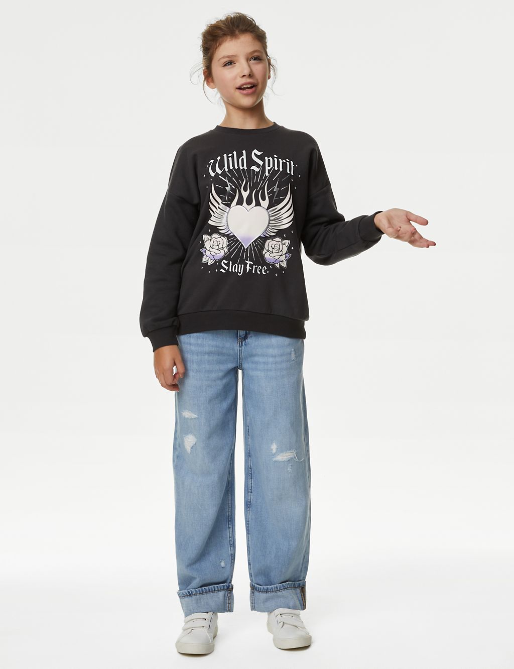 Cotton Rich Wild Spirit Graphic Sweatshirt (6-16 Yrs) | M&S Collection ...