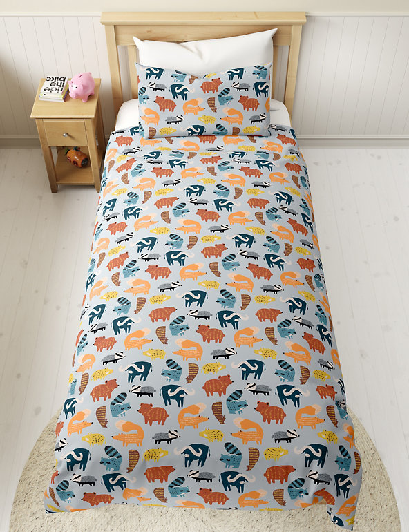 Cotton Rich Woodland Animal Bedding Set, Best Cot Bed Duvet Cover Set 120 X 150