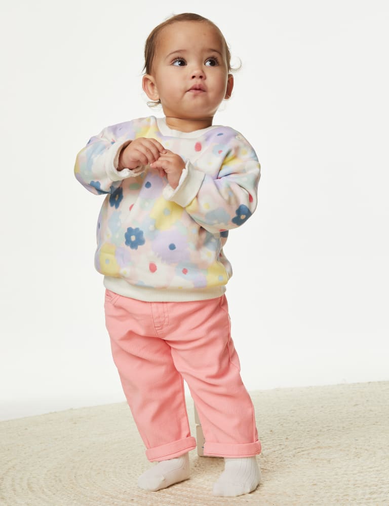 Cotton Rich Woven Trousers 0 3 Yrs