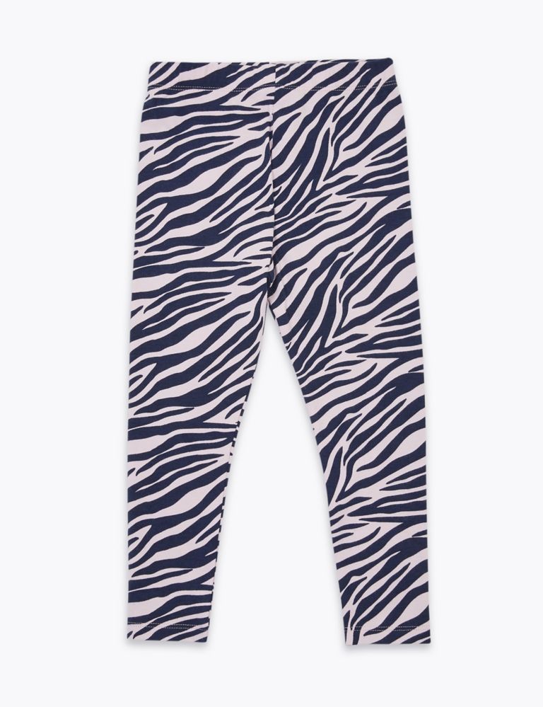 Cotton Rich Zebra Print Leggings (2-7 Years) 2 of 5