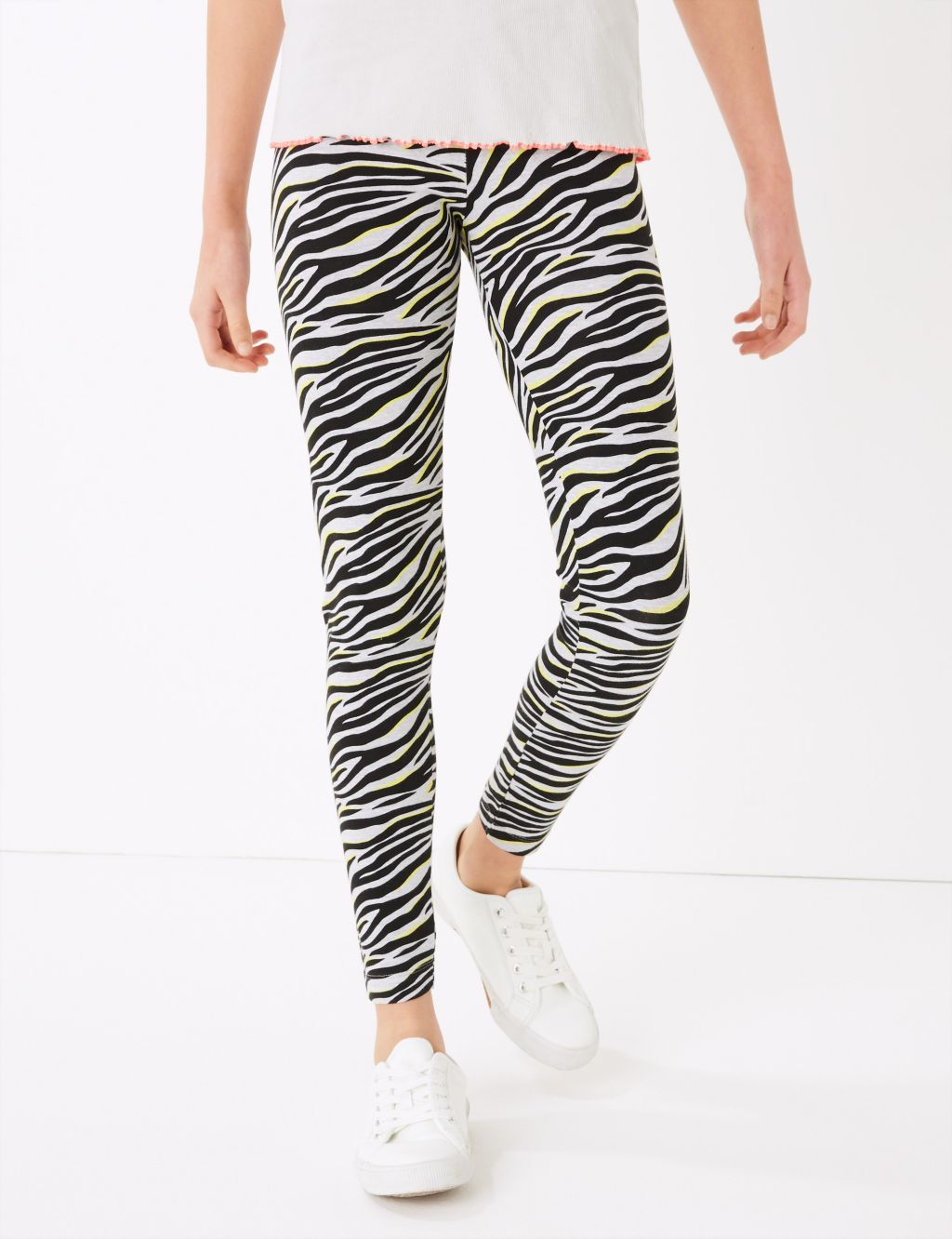 Cotton Rich Zebra Print Leggings (6-16 Yrs) 2 of 5