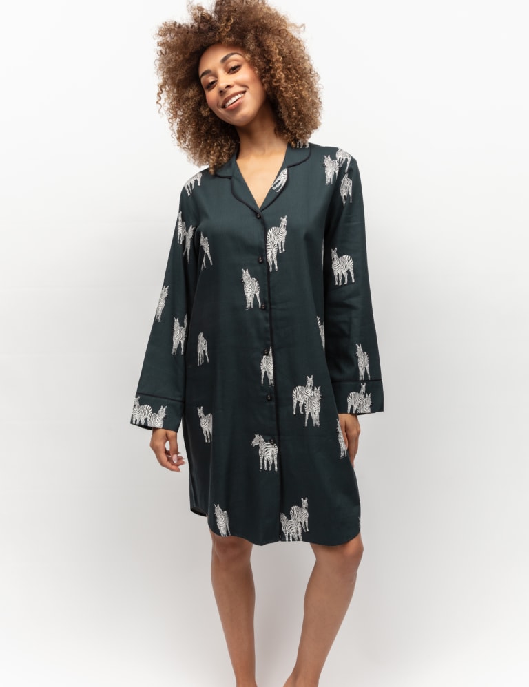 Cotton Rich Zebra Print Nightshirt 1 of 4