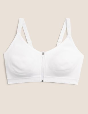Cotton Rich Zip Front Non-Padded Bra B-G, M&S Collection