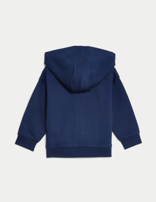 Cotton Rich Zip Hoodie (0-3 Yrs) Image 2 of 3