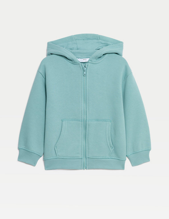 Cotton Rich Zip Hoodie (2-8 Yrs) Image 1 of 2