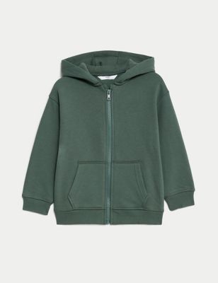 Cotton Rich Zip Hoodie (2-8 Yrs) Image 2 of 5
