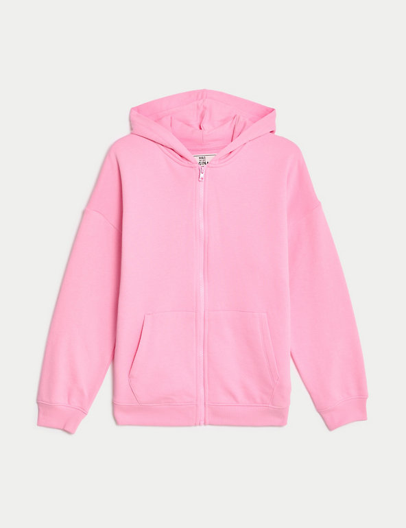Cotton Rich Zip Hoodie (6-16 Yrs) Image 1 of 2