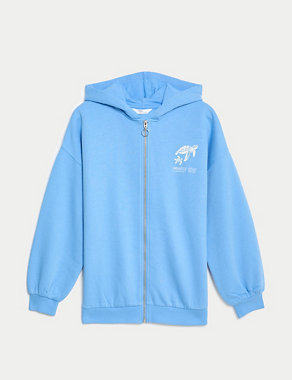 Cotton Rich Zip Hoodie (6-16 Yrs) Image 2 of 5