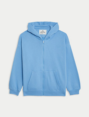 Cotton Rich Zip Hoodie (6-16 Yrs) Image 2 of 4