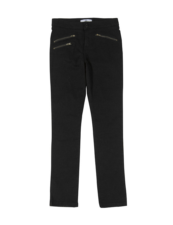 Cotton Rich Zip Pocket Skinny Leg Jeans (5-14 Years) Image 1 of 2