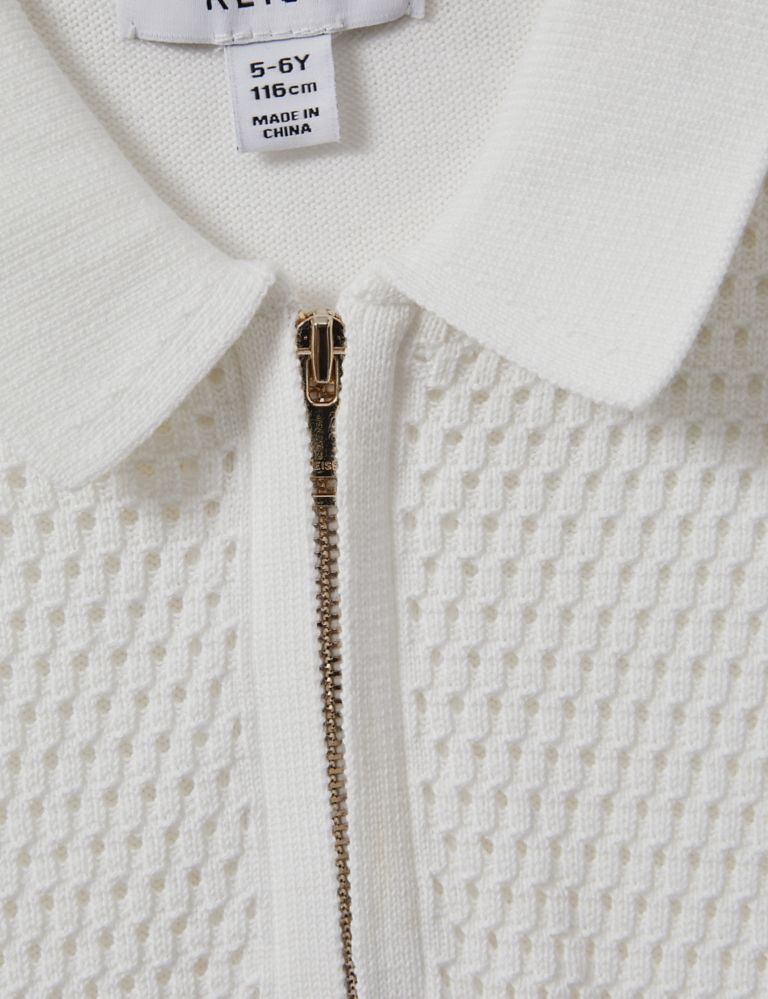 Cotton Rich Zip Polo Shirt (3-14 Yrs) 4 of 4