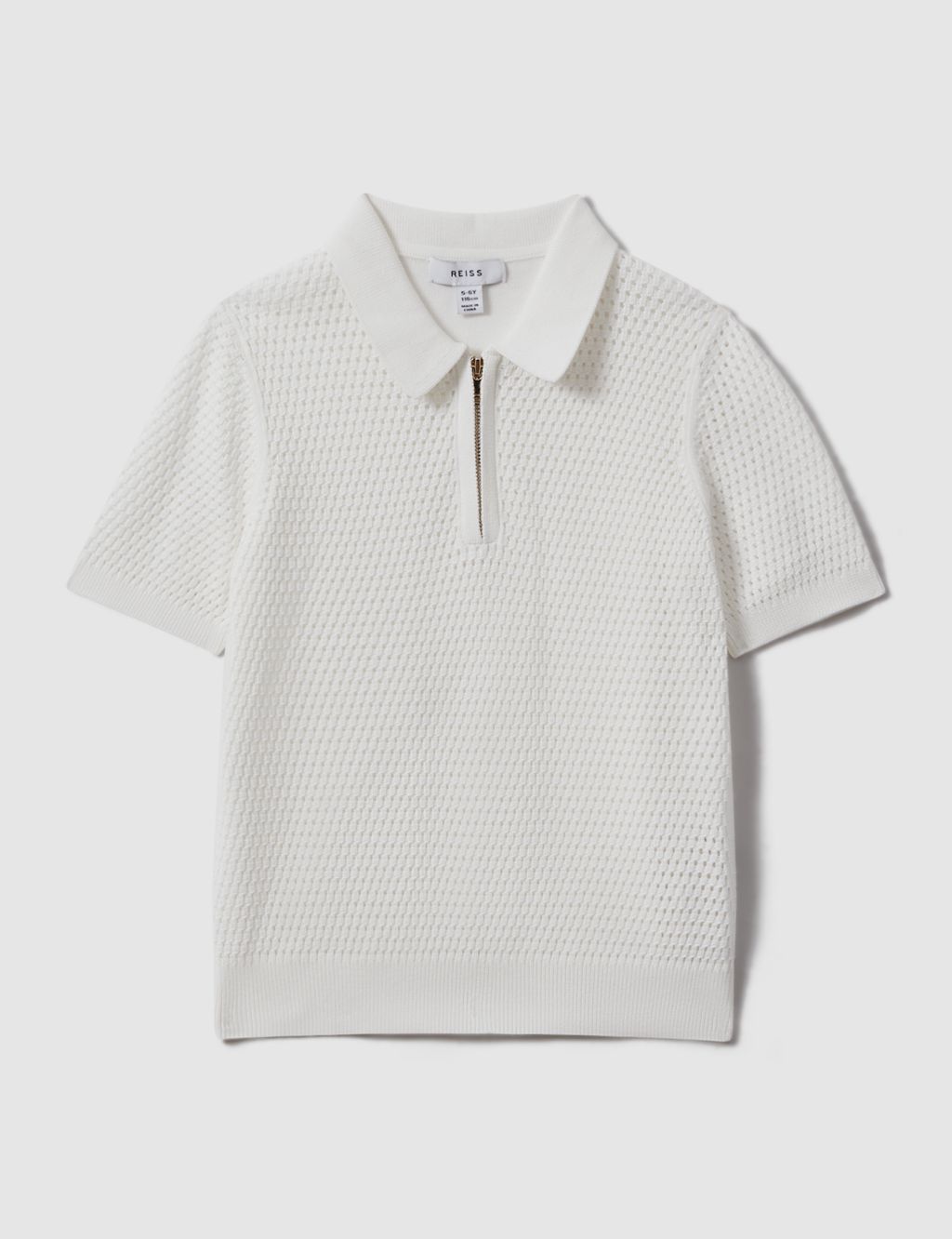 Cotton Rich Zip Polo Shirt (3-14 Yrs) 1 of 4