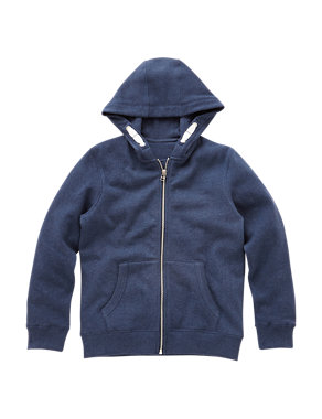Cotton Rich Zip Through Hooded Sweat Top (5-14 Years) Image 2 of 4