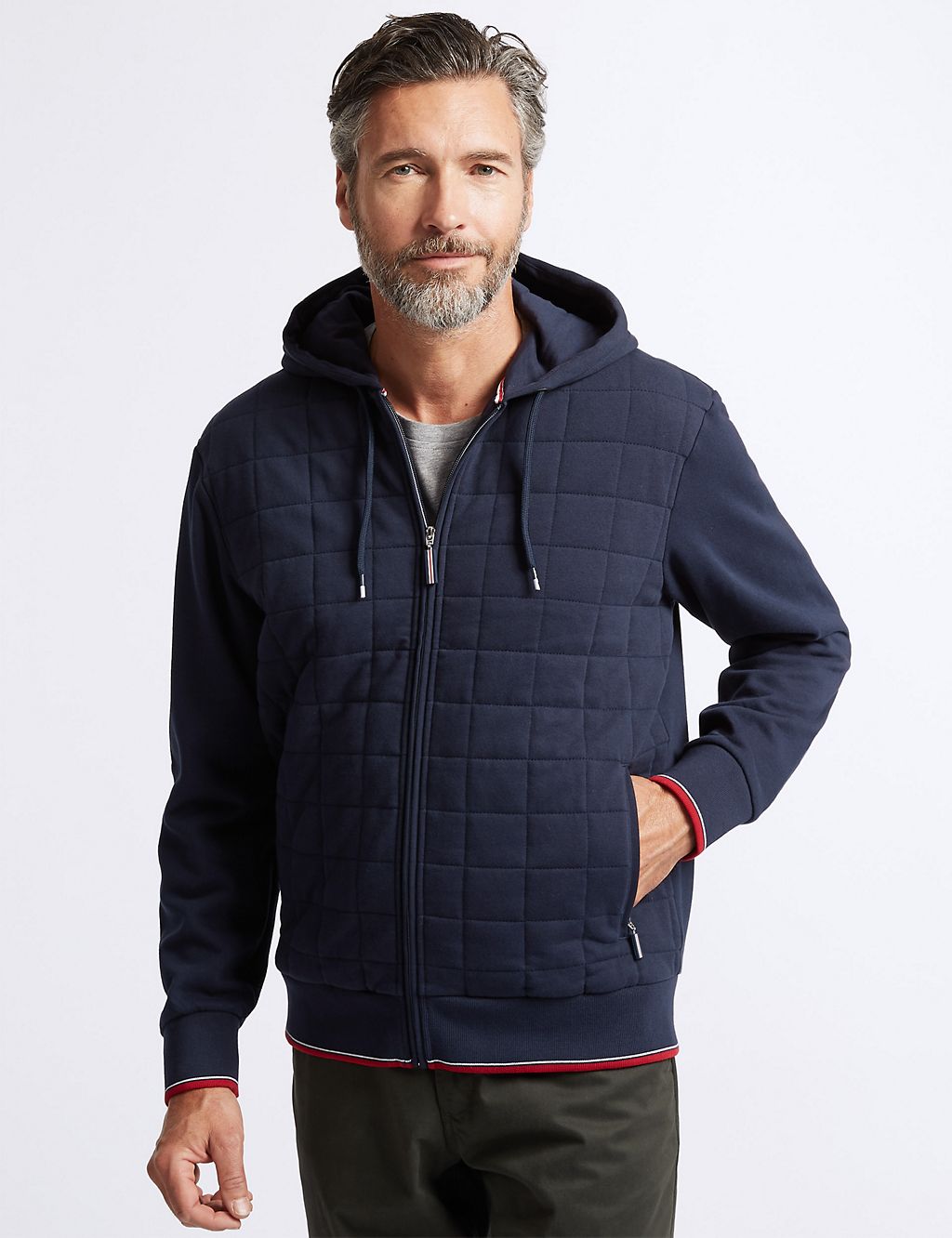 Cotton Rich Zip Through Hooded Top 3 of 6
