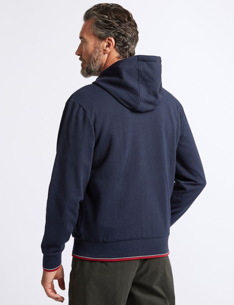 Cotton Rich Zip Through Hooded Top 4 of 6