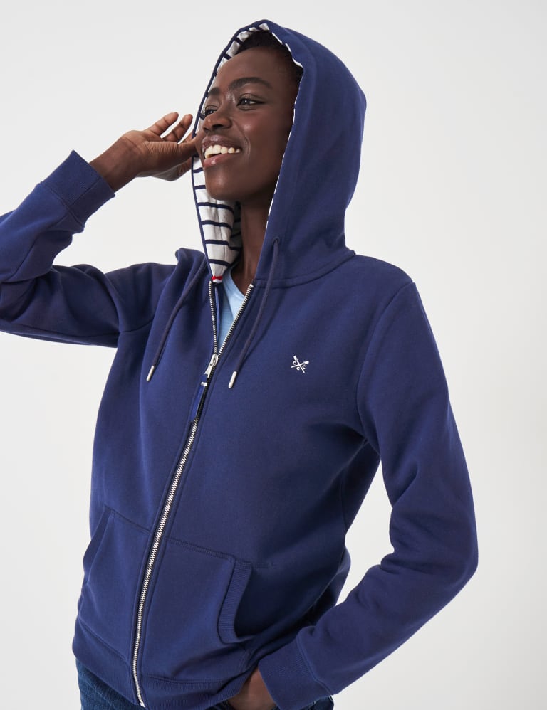 Cotton Rich Zip Up Hoodie | Crew Clothing | M&S