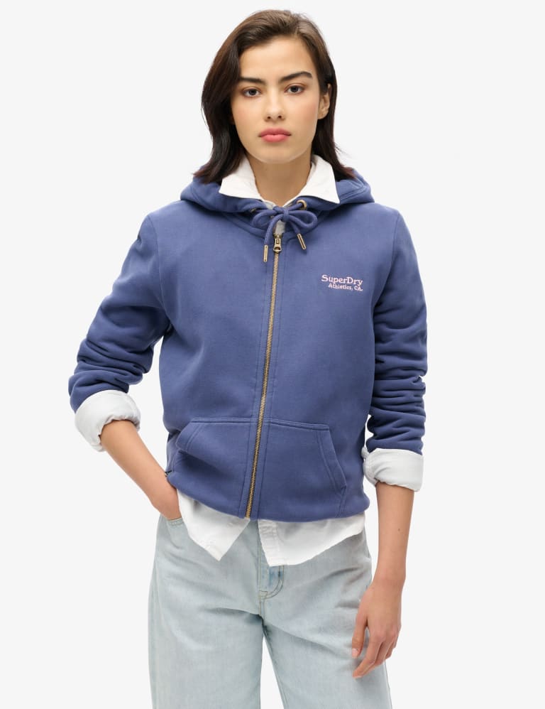 Cotton Rich Zip Up Hoodie 1 of 5