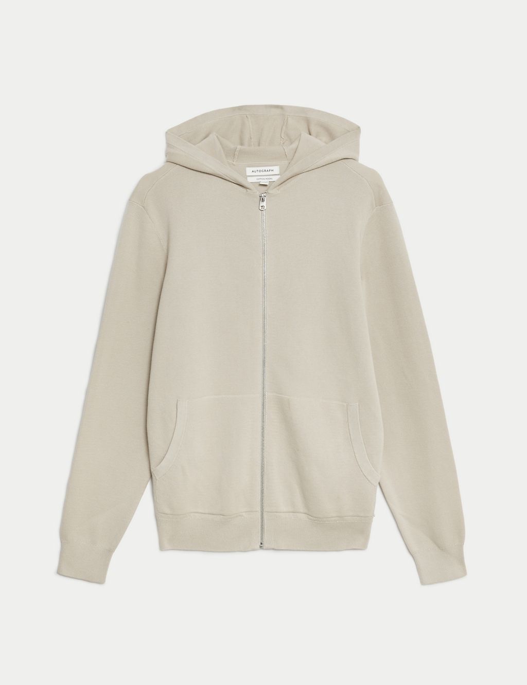 Cotton Rich Zip Up Knitted Hoodie 1 of 5