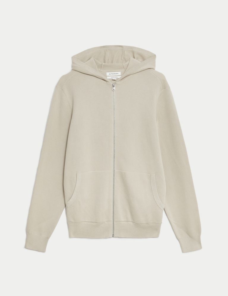 Cotton Rich Zip Up Knitted Hoodie 2 of 5