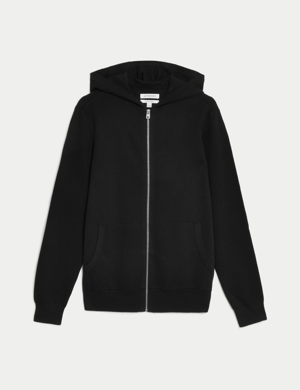 Cotton Rich Zip Up Knitted Hoodie | Autograph | M&S