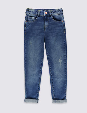 Cotton Rich with Stretch Boyfriend Jeans (3-14 Years) Image 2 of 3