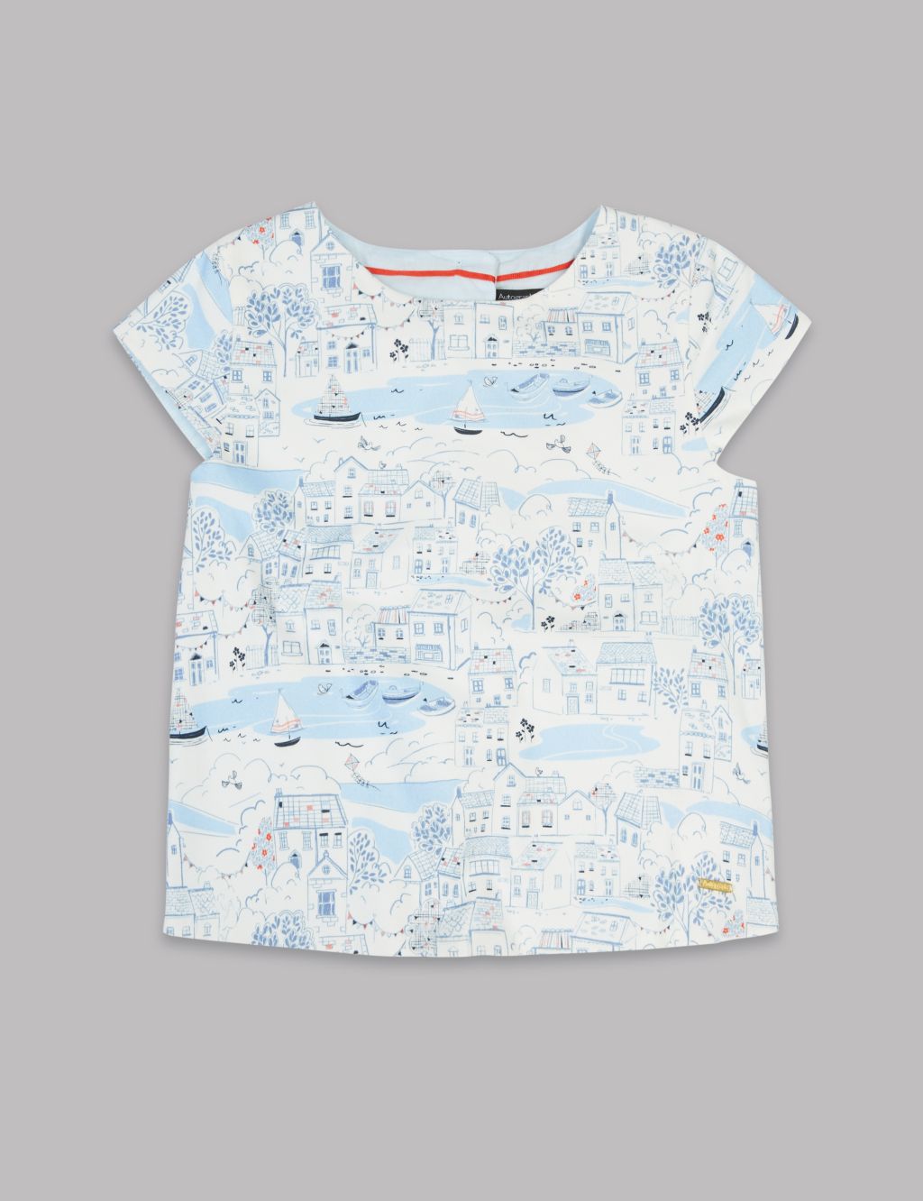 Cotton Scenic Print Top with Stretch (3-14 Years) 1 of 3