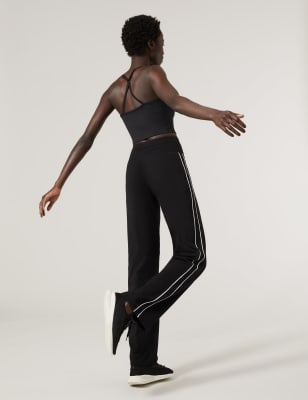 black wide leg joggers