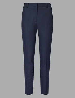 Cotton Slim Fit Ankle Grazer Trousers Image 2 of 6